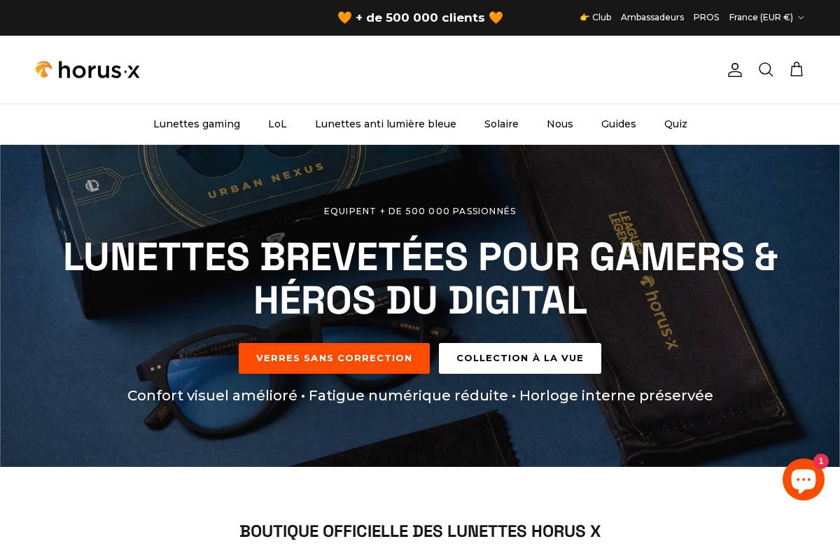 Horus X homepage screenshot