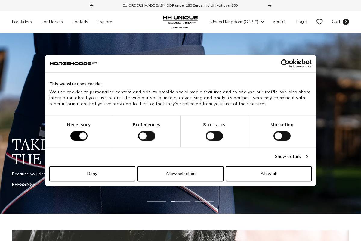horzehoods.com homepage screenshot