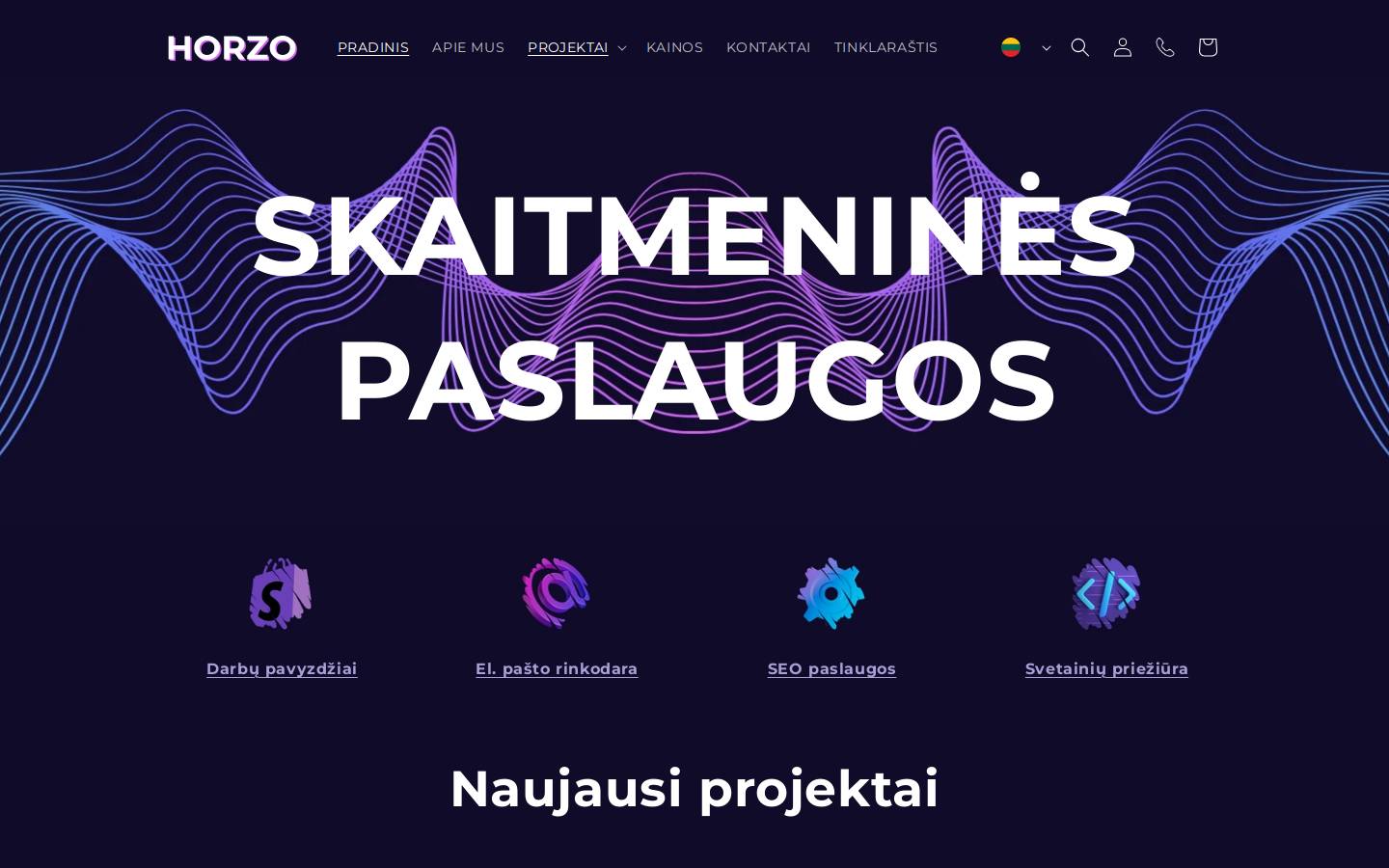 Horzo homepage screenshot