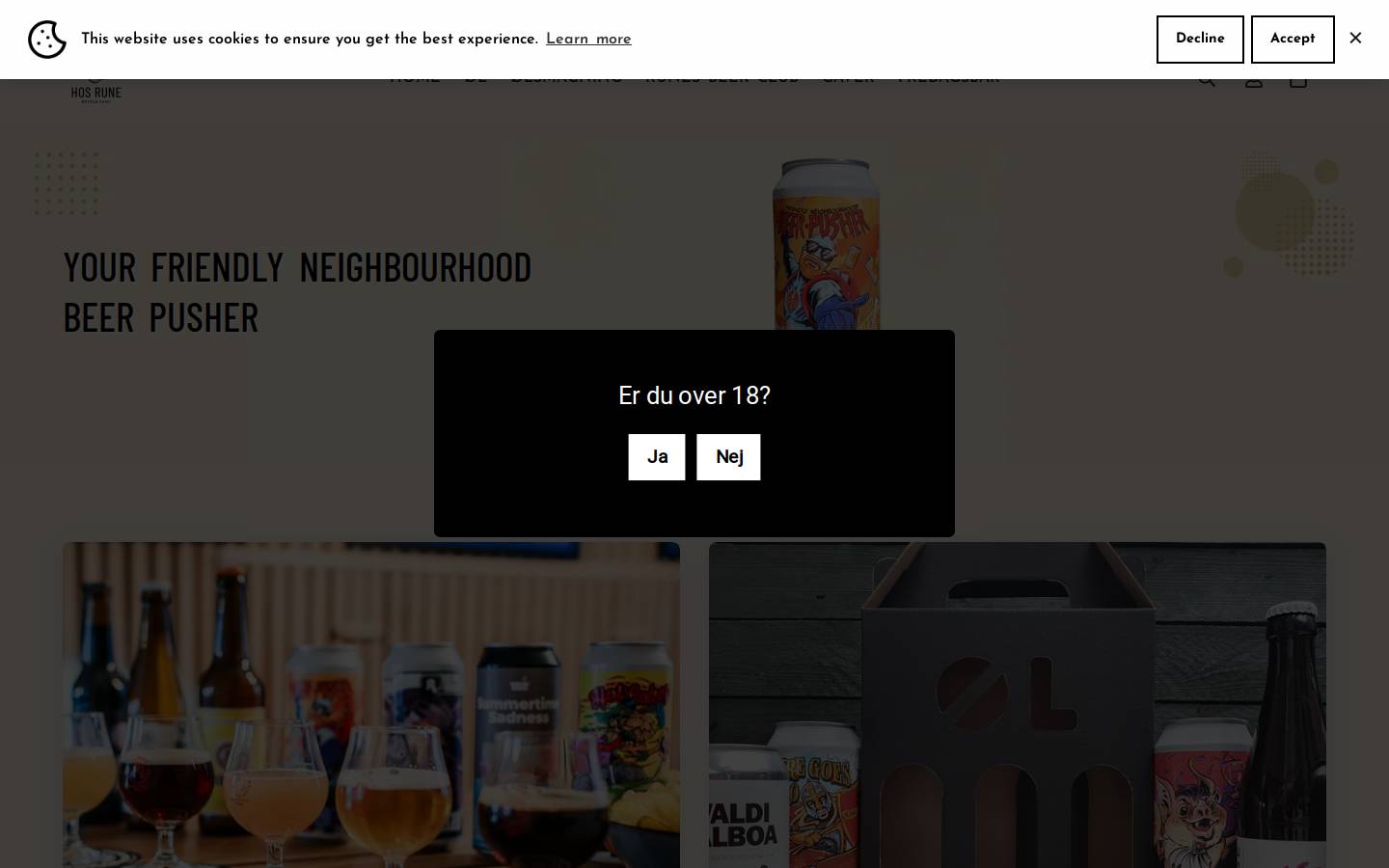 Hos Rune homepage screenshot