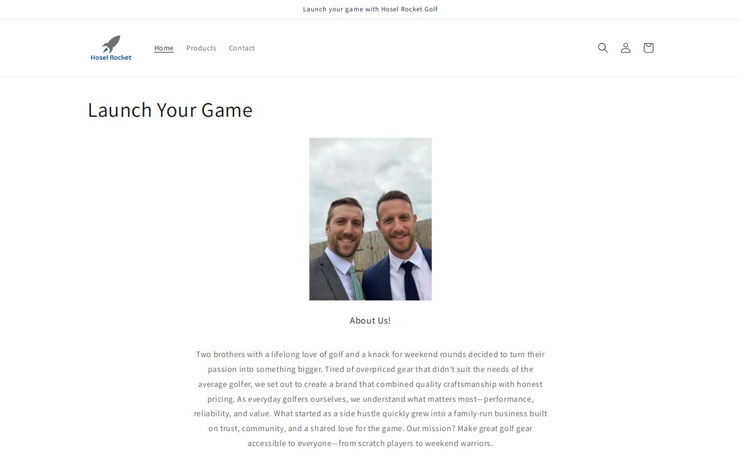 hoselrocketgolfltd.com homepage screenshot