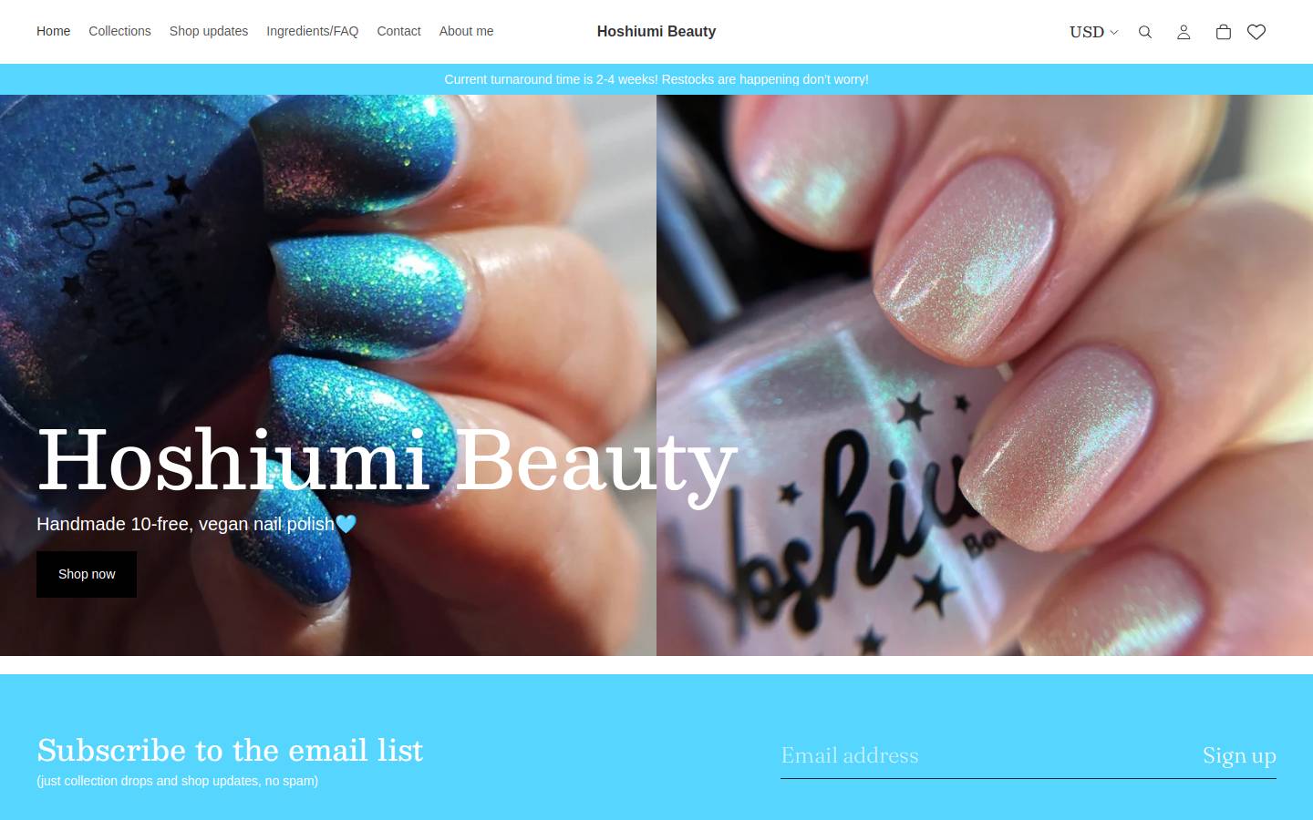 hoshiumi.com homepage screenshot