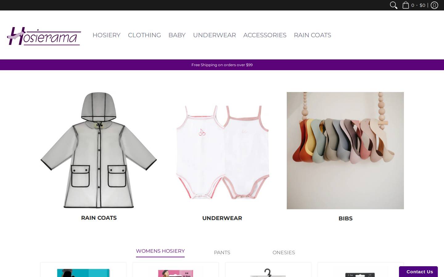 hosierama.com homepage screenshot