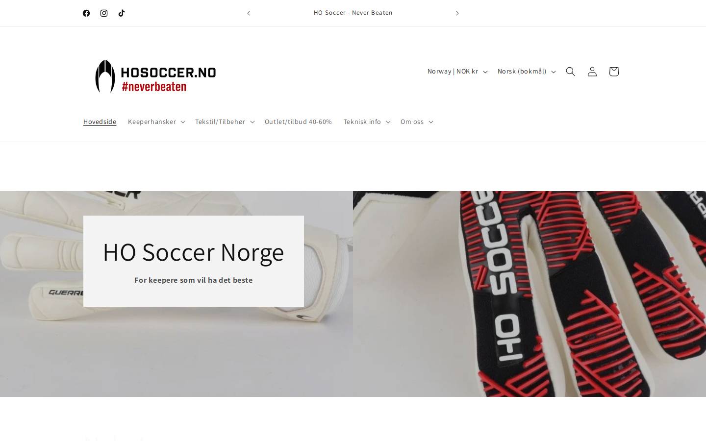hosoccer.no homepage screenshot