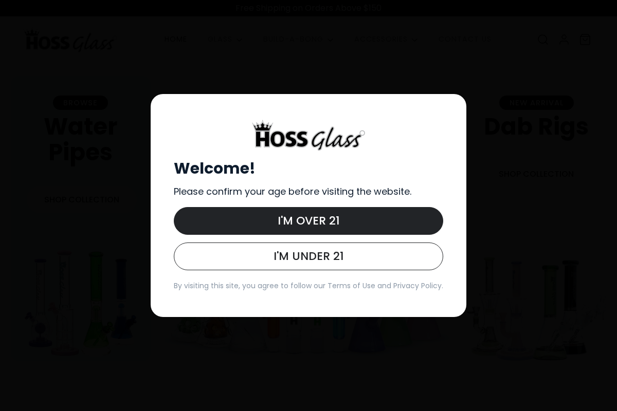 hossglass.com homepage screenshot