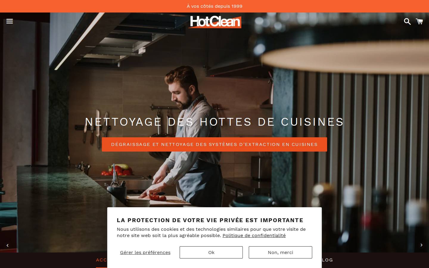 hotclean.fr homepage screenshot