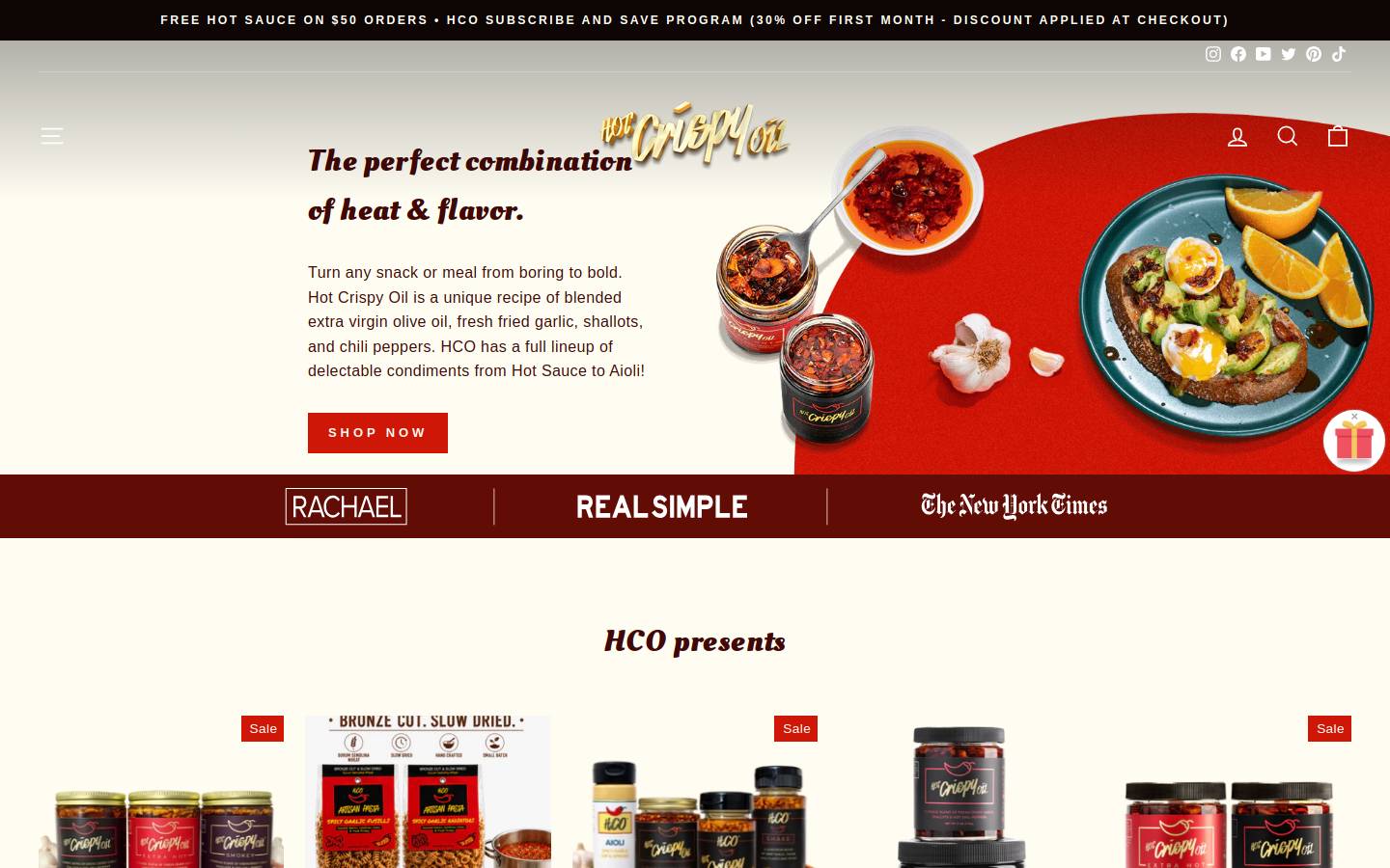 hotcrispyoil.com homepage screenshot