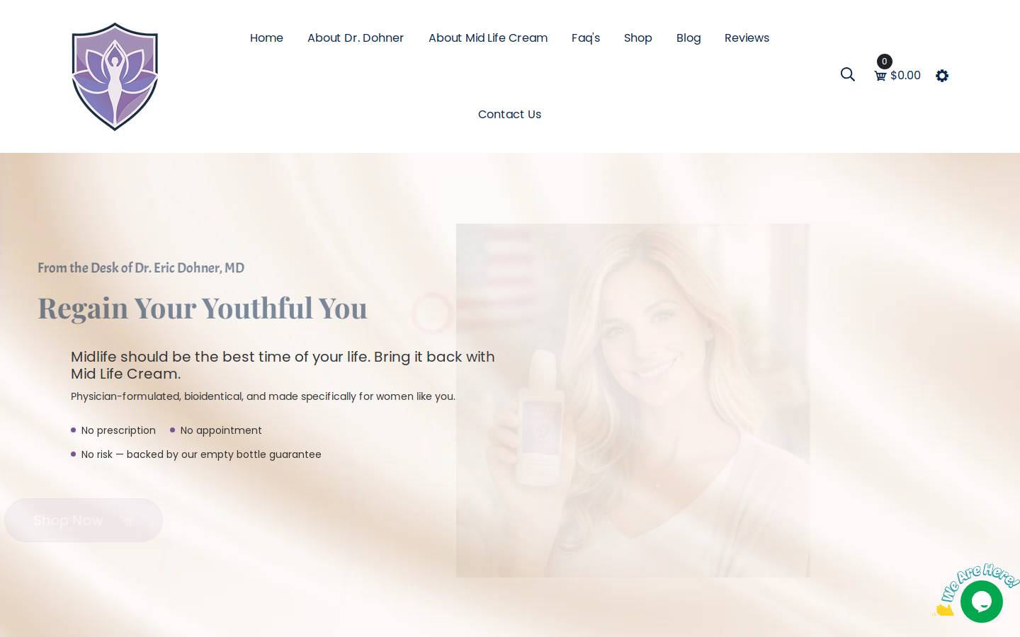 hotflashcream.com homepage screenshot