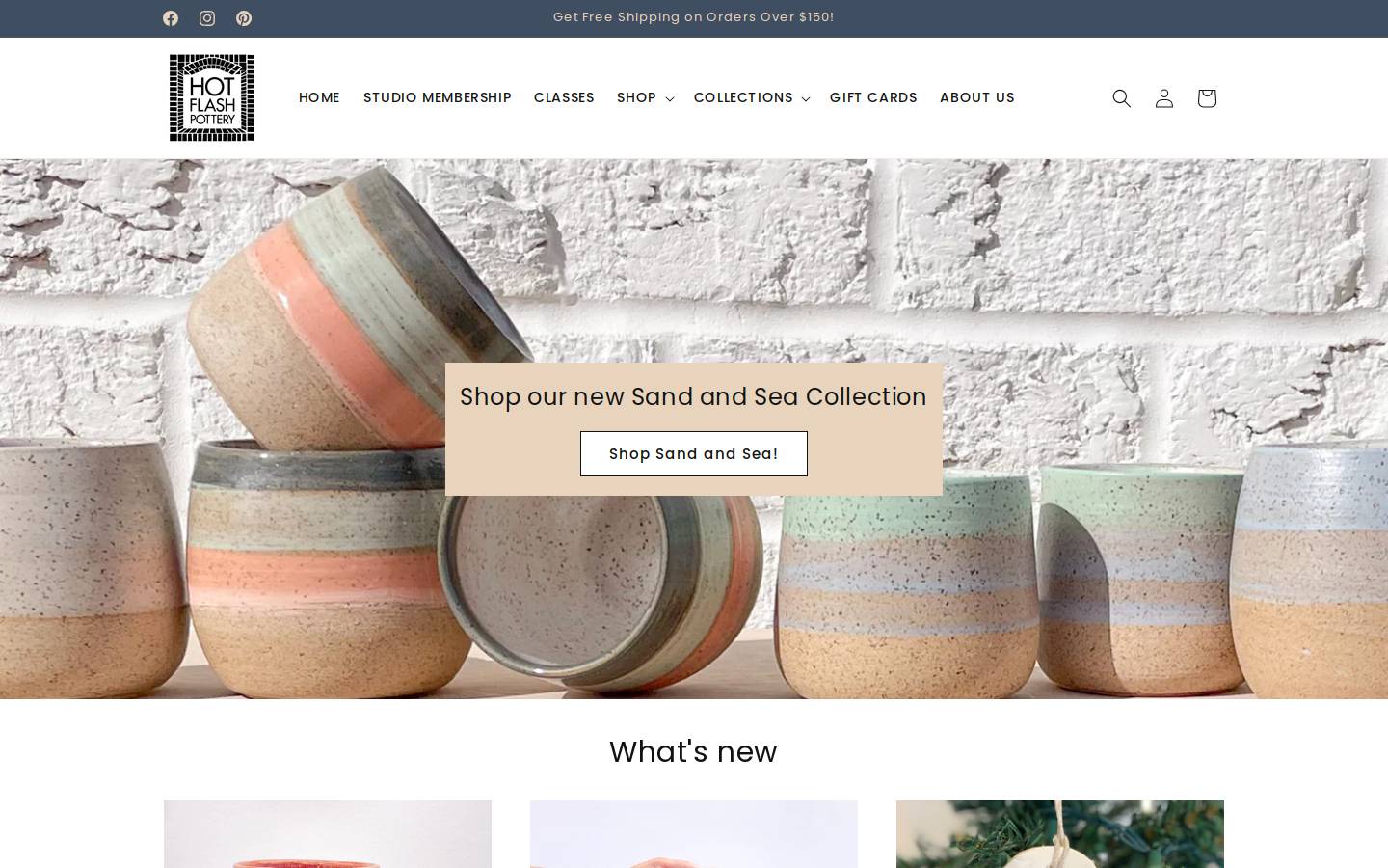 hotflashpottery.com homepage screenshot