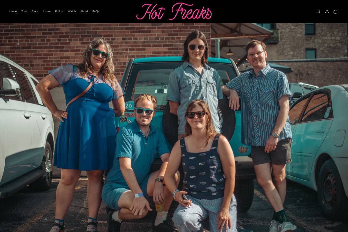 hotfreaks.band homepage screenshot