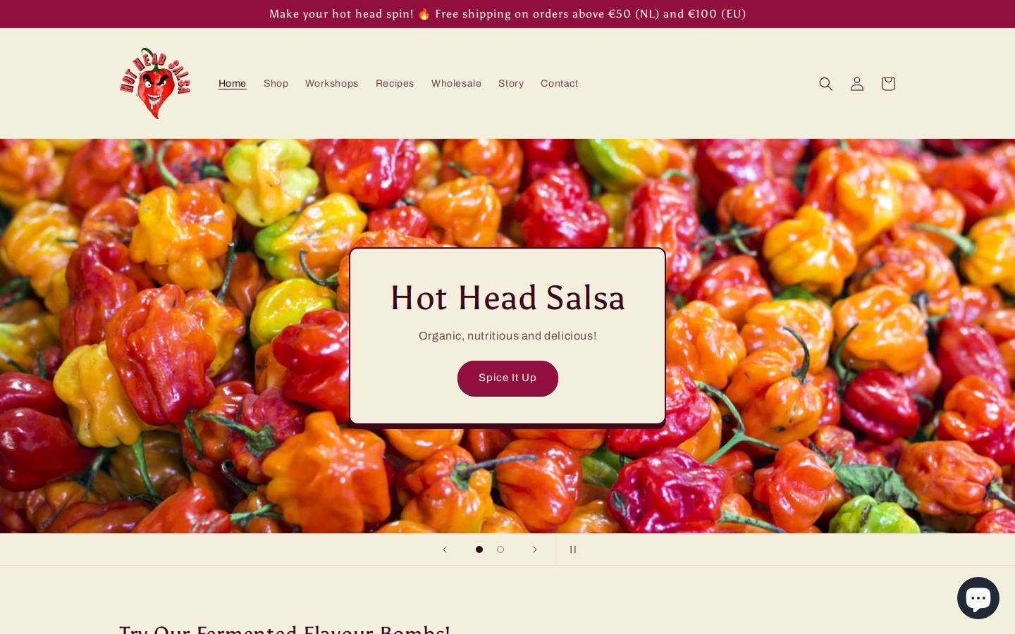 hotheadsalsa.com homepage screenshot