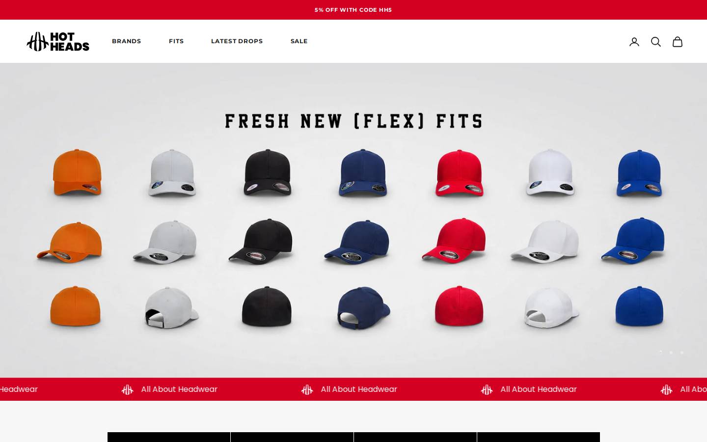 hotheadscap.com homepage screenshot