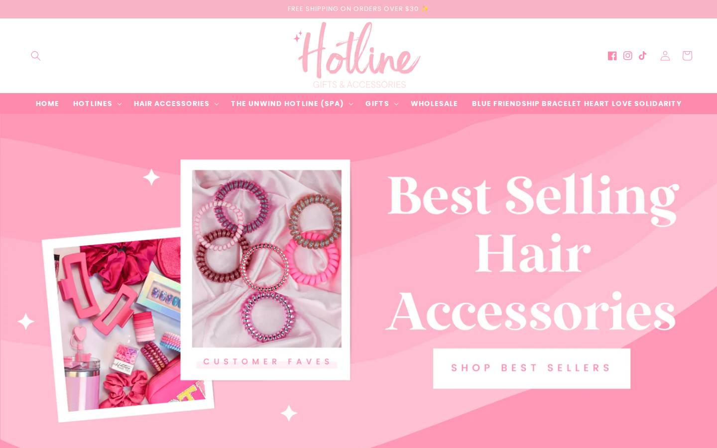 hotlinehairties.com homepage screenshot