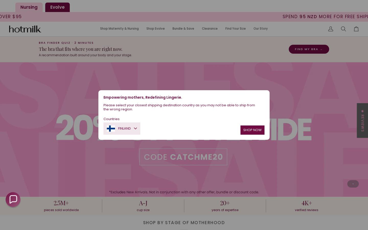 Hotmilk Lingerie - NZ homepage screenshot