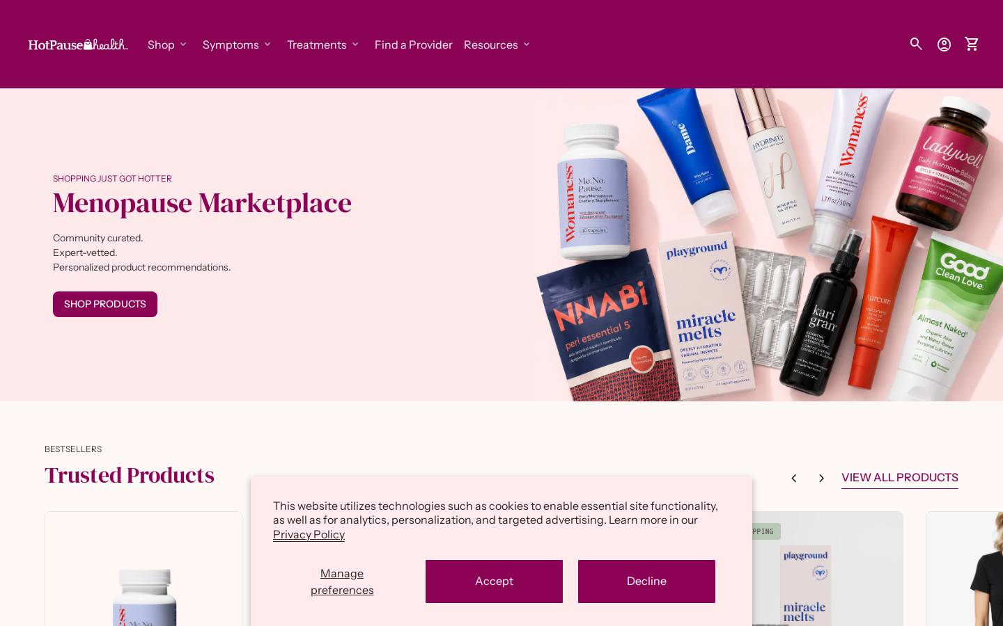 hotpausehealth.com homepage screenshot