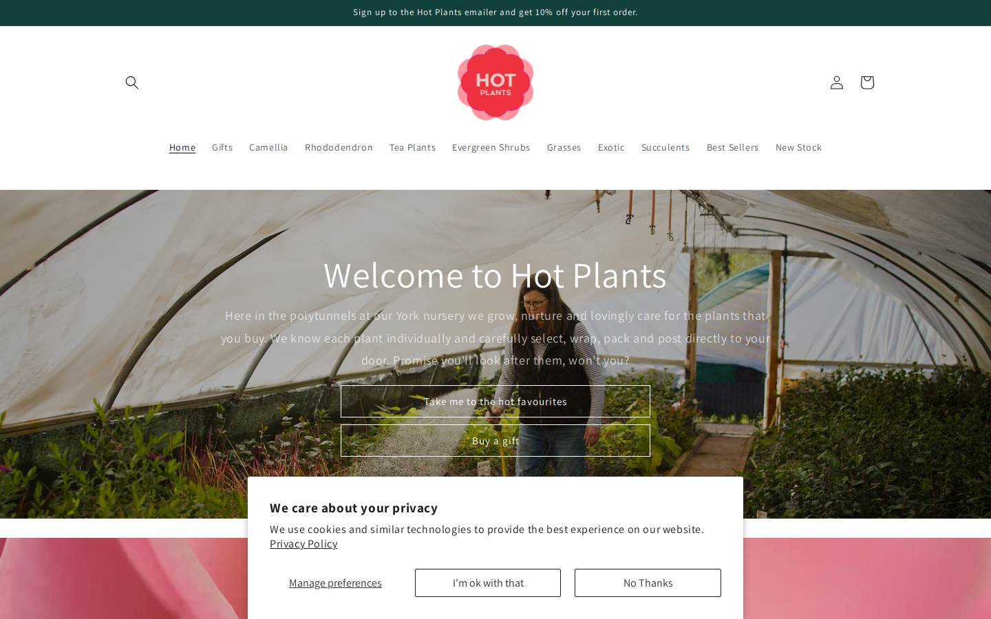 Hotplants homepage screenshot