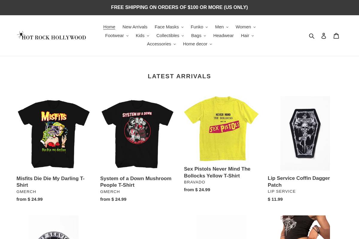 hotrockhollywood.com homepage screenshot