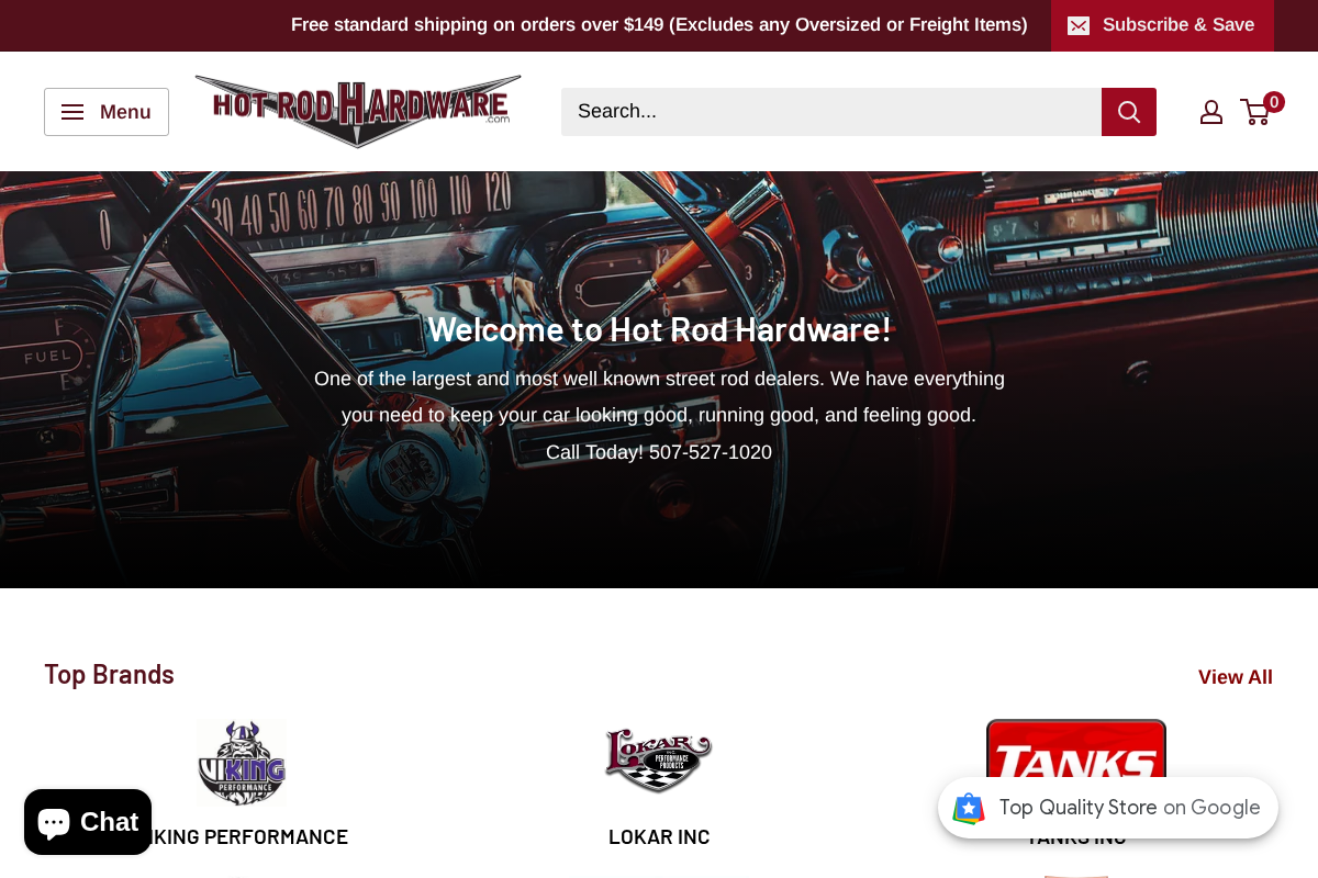 Hot Rod Hardware homepage screenshot