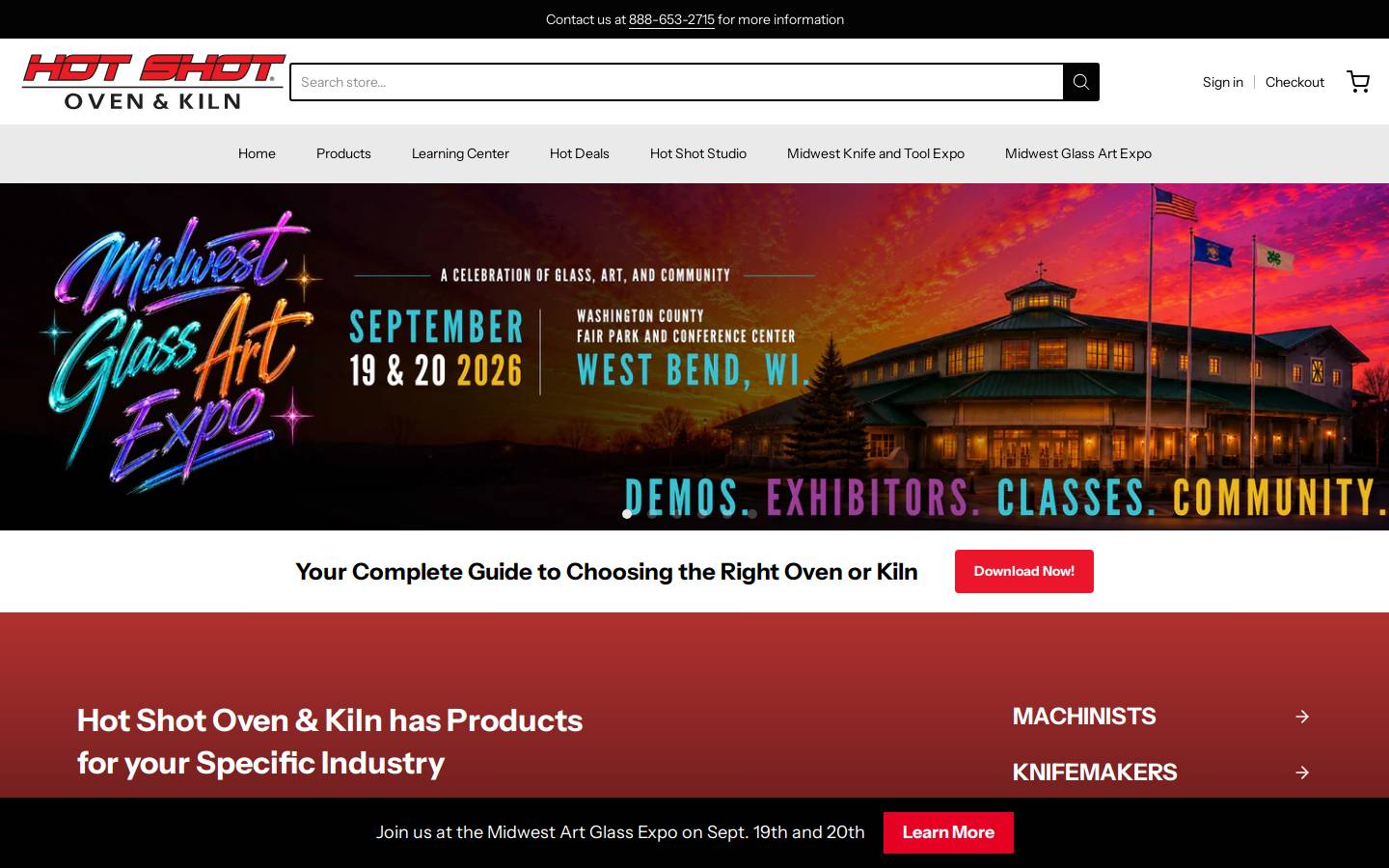 hotshotovens.com homepage screenshot