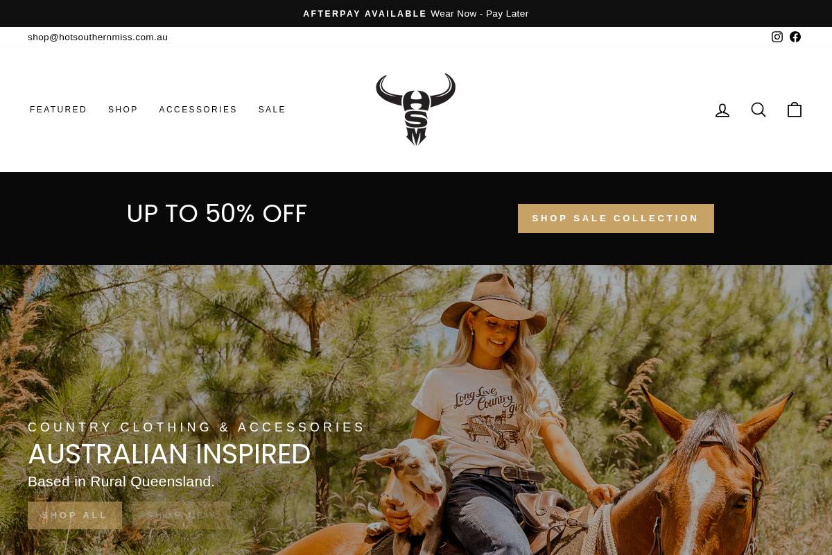 hotsouthernmiss.com.au homepage screenshot