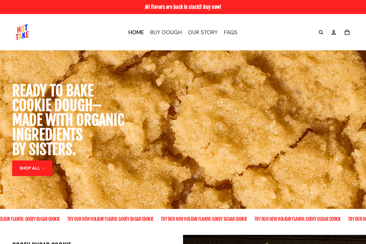 hottakedough.com homepage screenshot