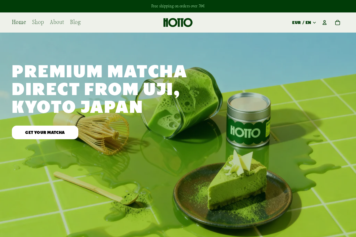 Hotto Cha homepage screenshot