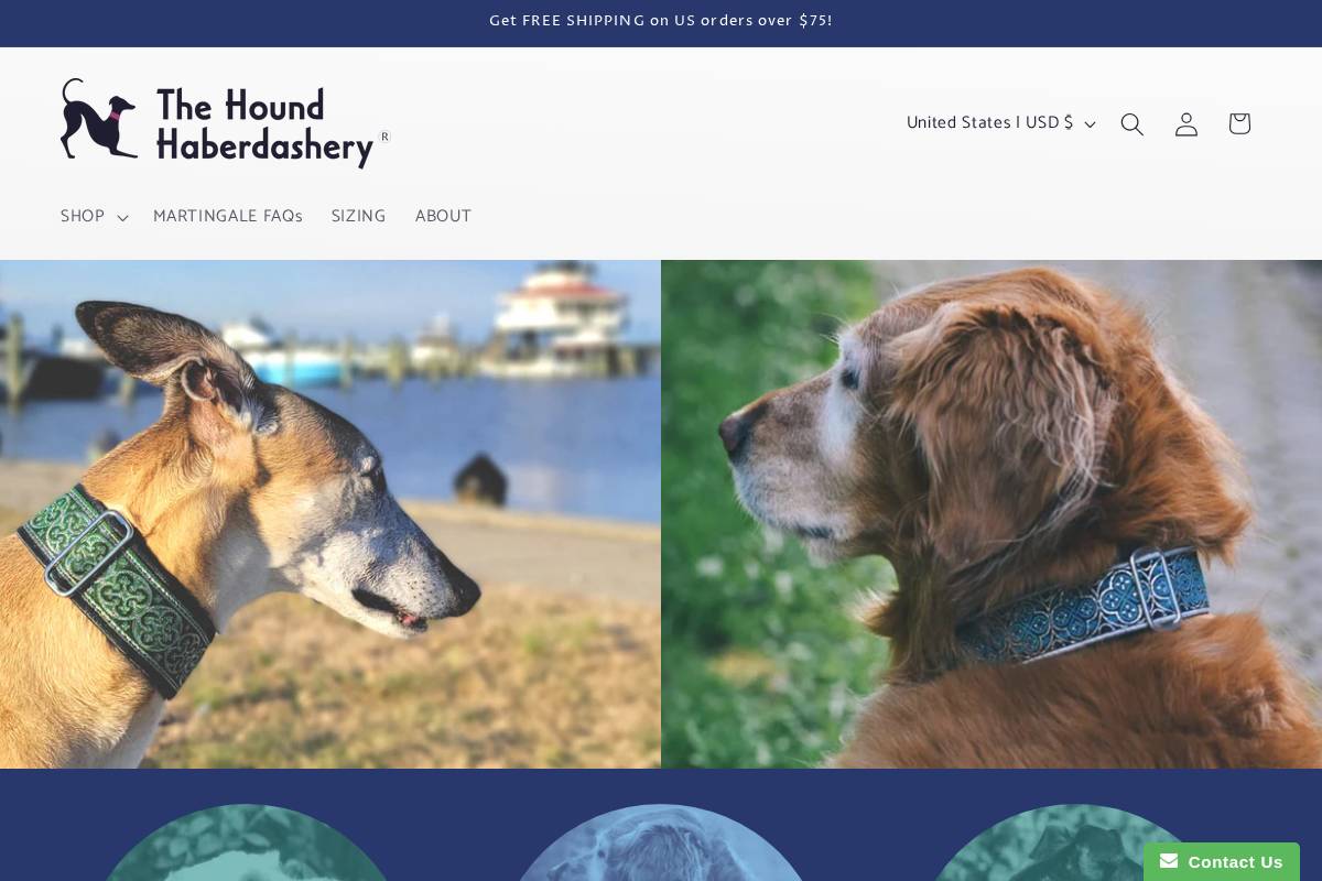 houndhaberdashery.dog homepage screenshot