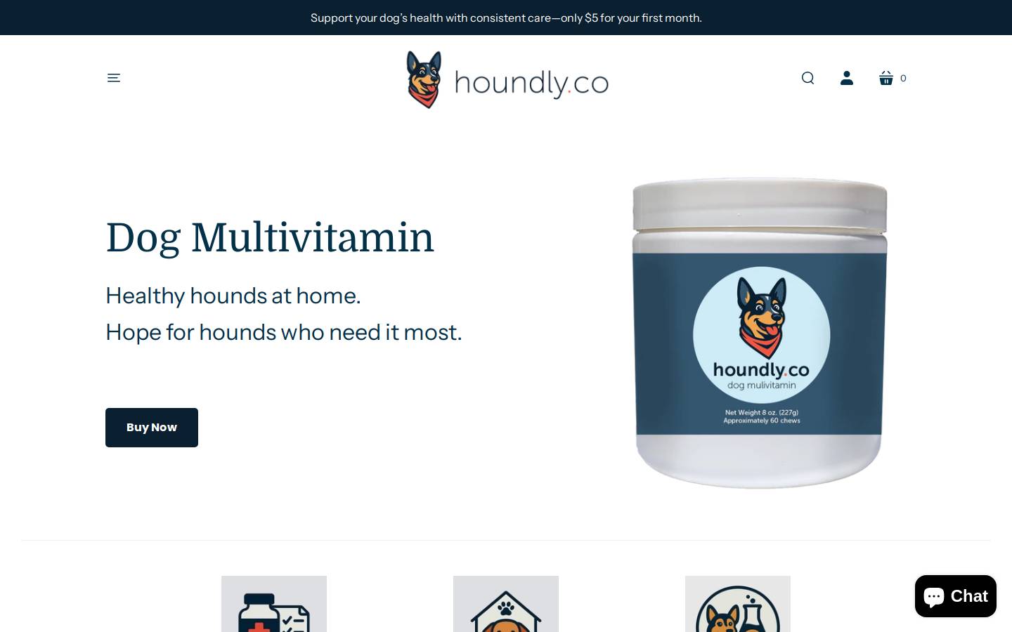 houndly.co homepage screenshot