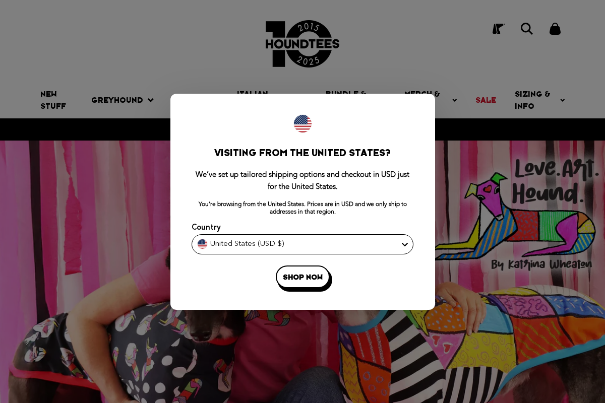 Hound-Tees® homepage screenshot