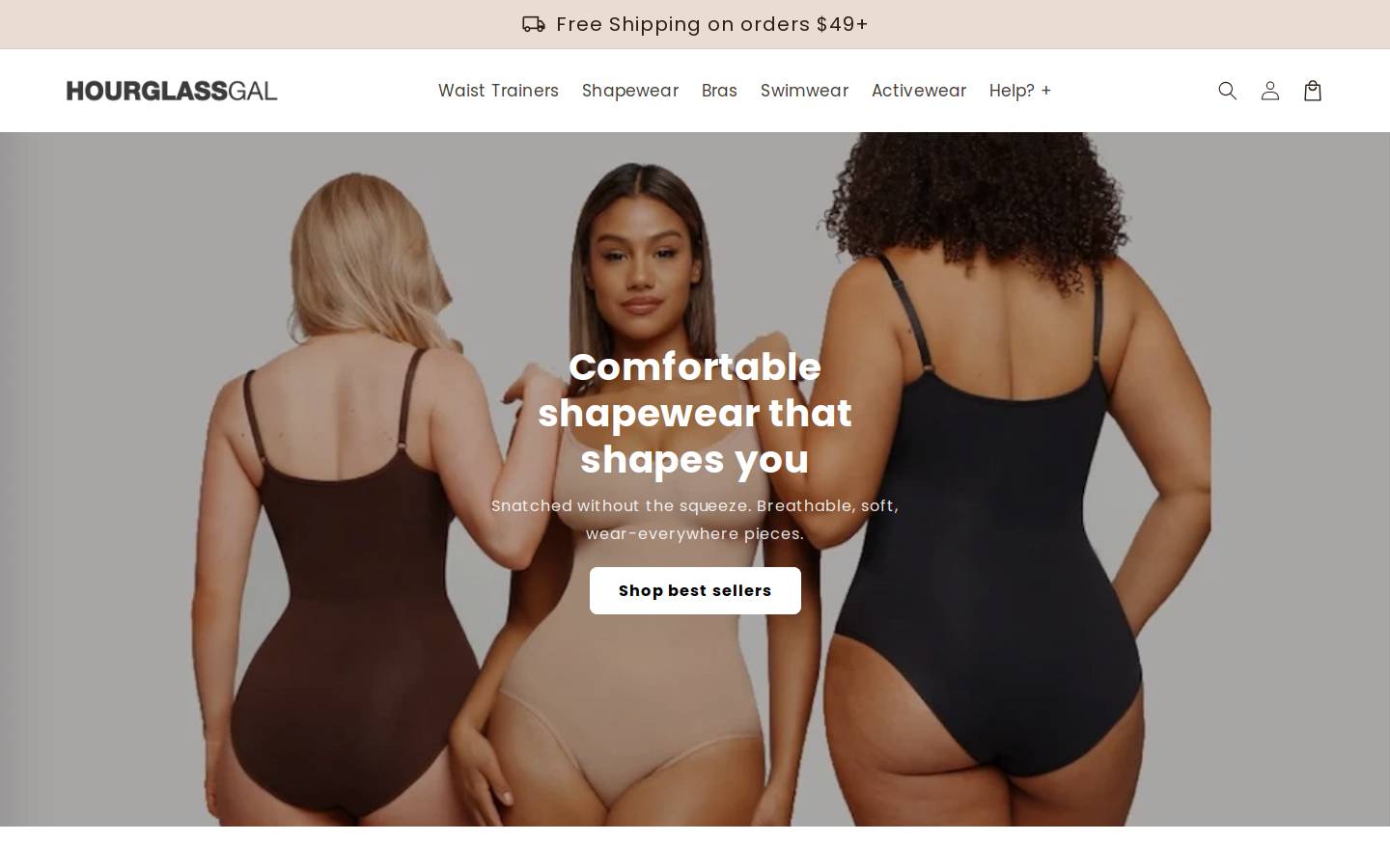 hourglassgal.com homepage screenshot