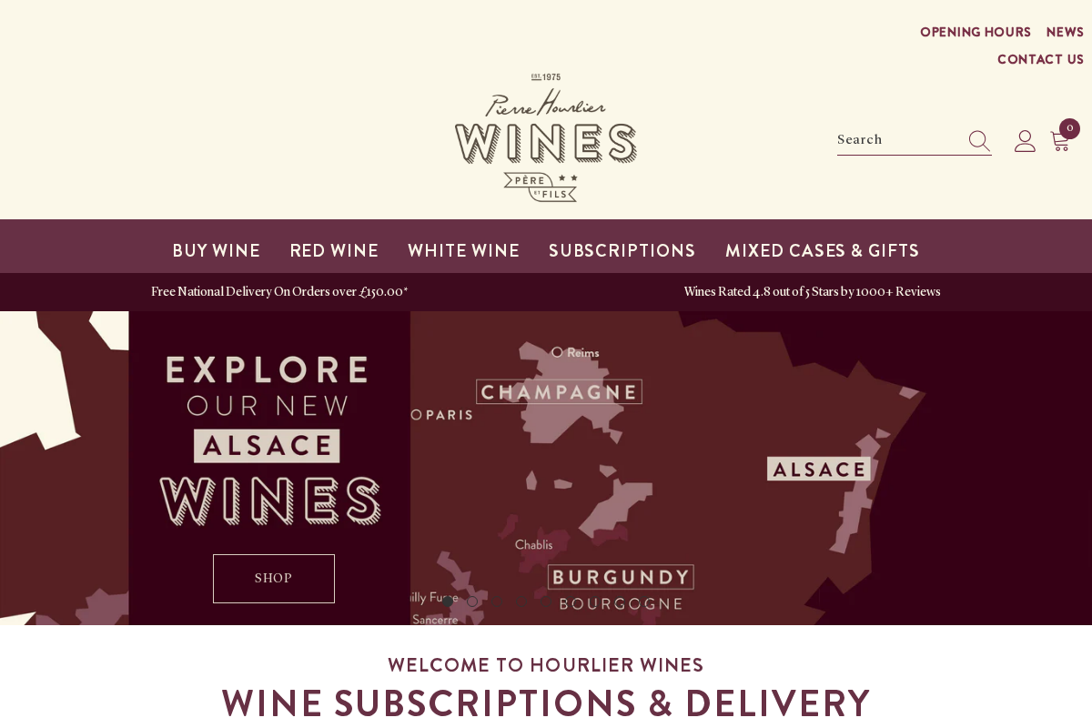 Pierre Hourlier Wines homepage screenshot
