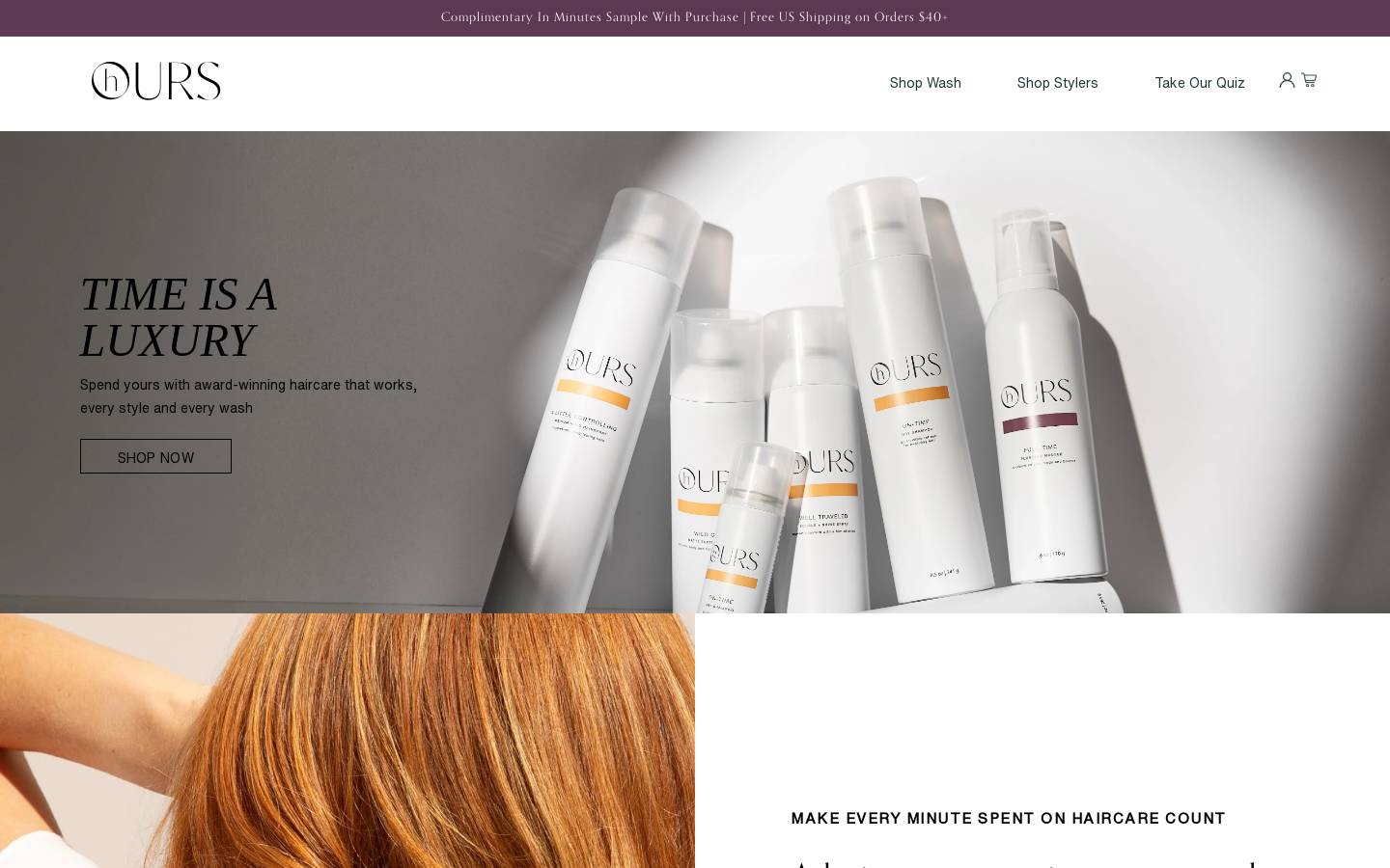 hourshaircare.com homepage screenshot