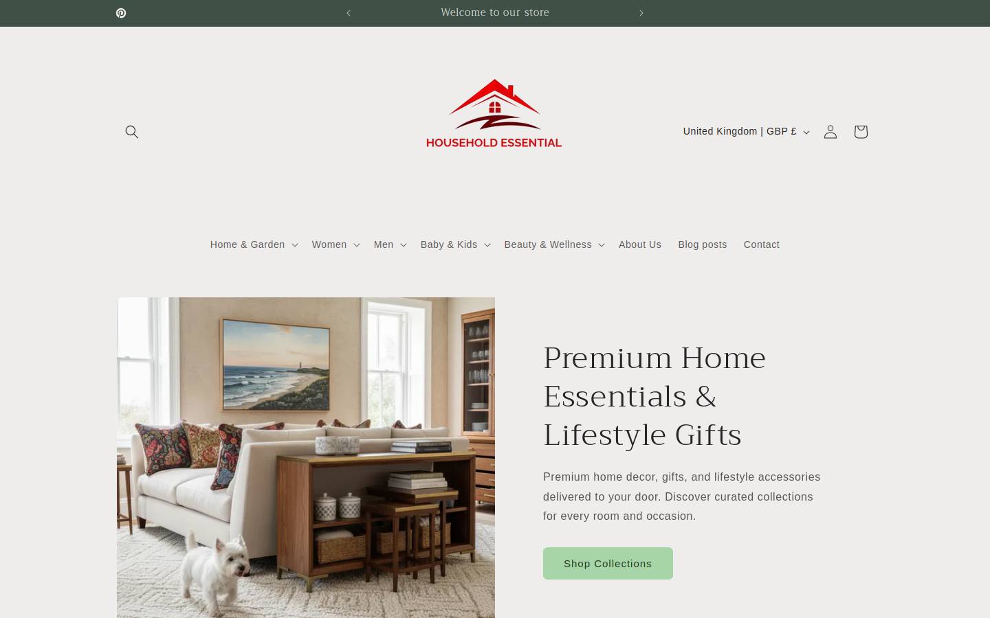 householdessentialsstore.shop homepage screenshot