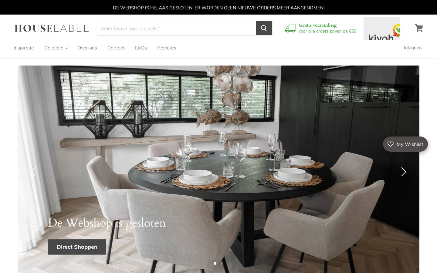 Houselabel homepage screenshot