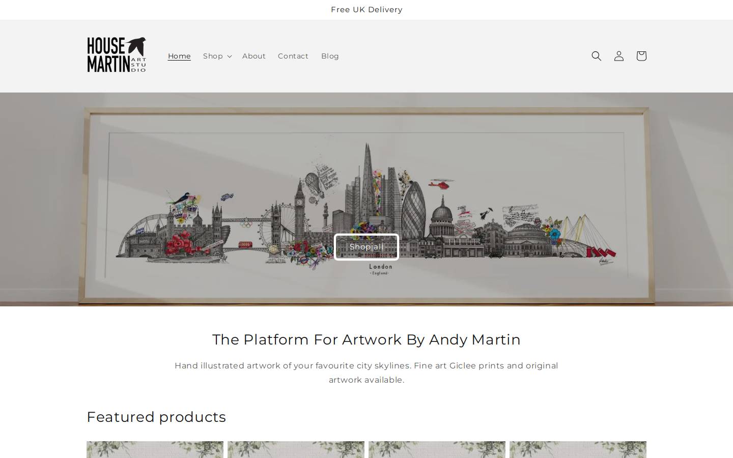 housemartinartstudio.com homepage screenshot