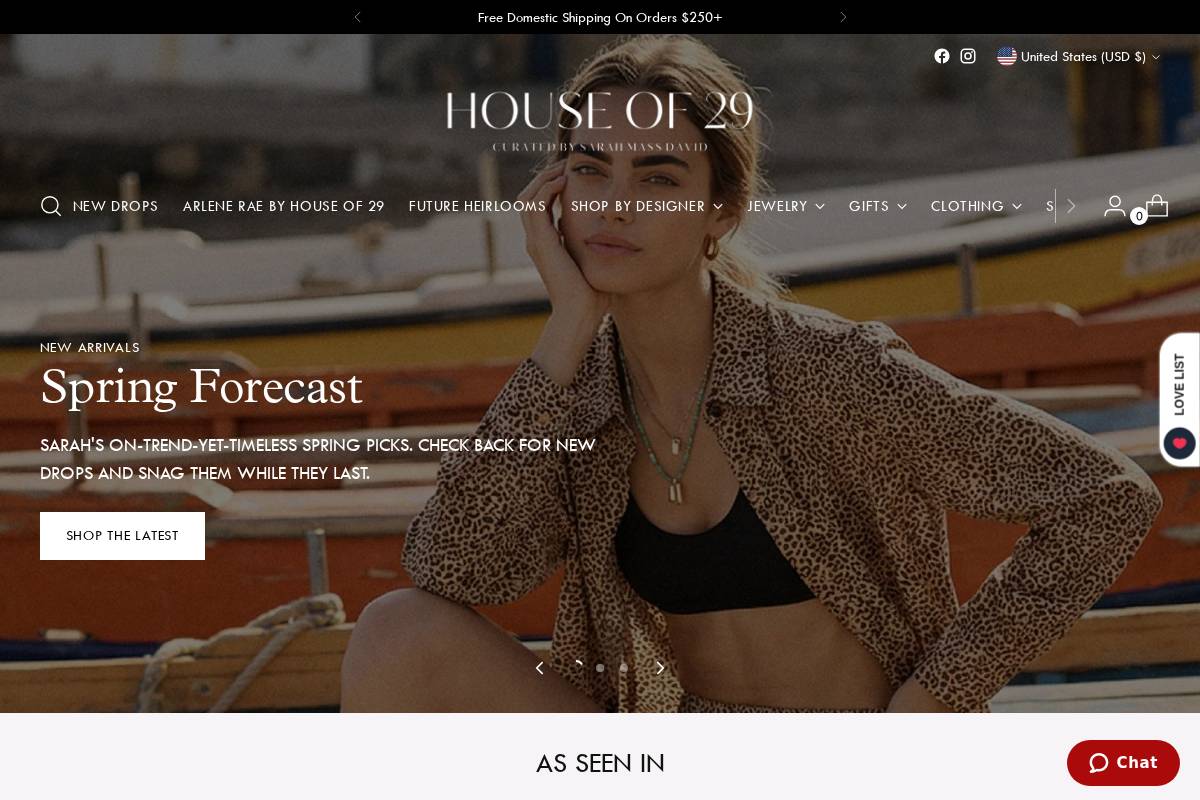 houseof29.com homepage screenshot