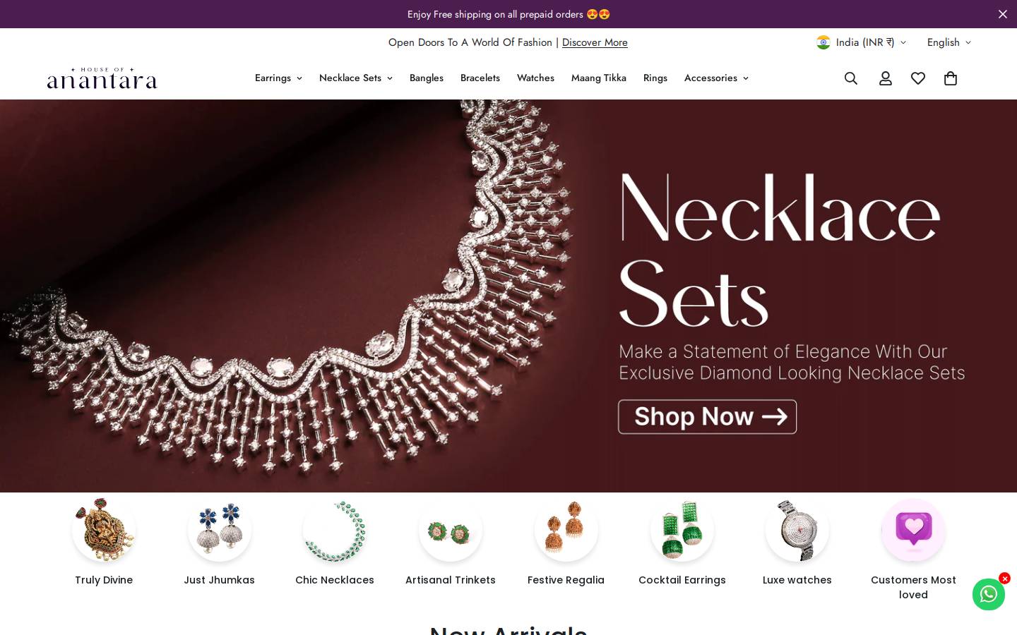 houseofanantara.com homepage screenshot