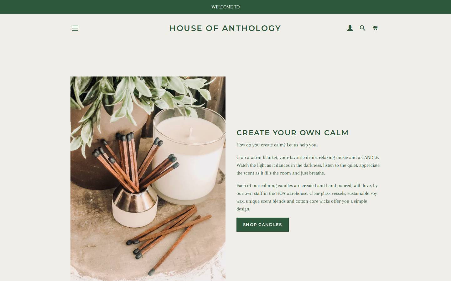 houseofanthology.com homepage screenshot