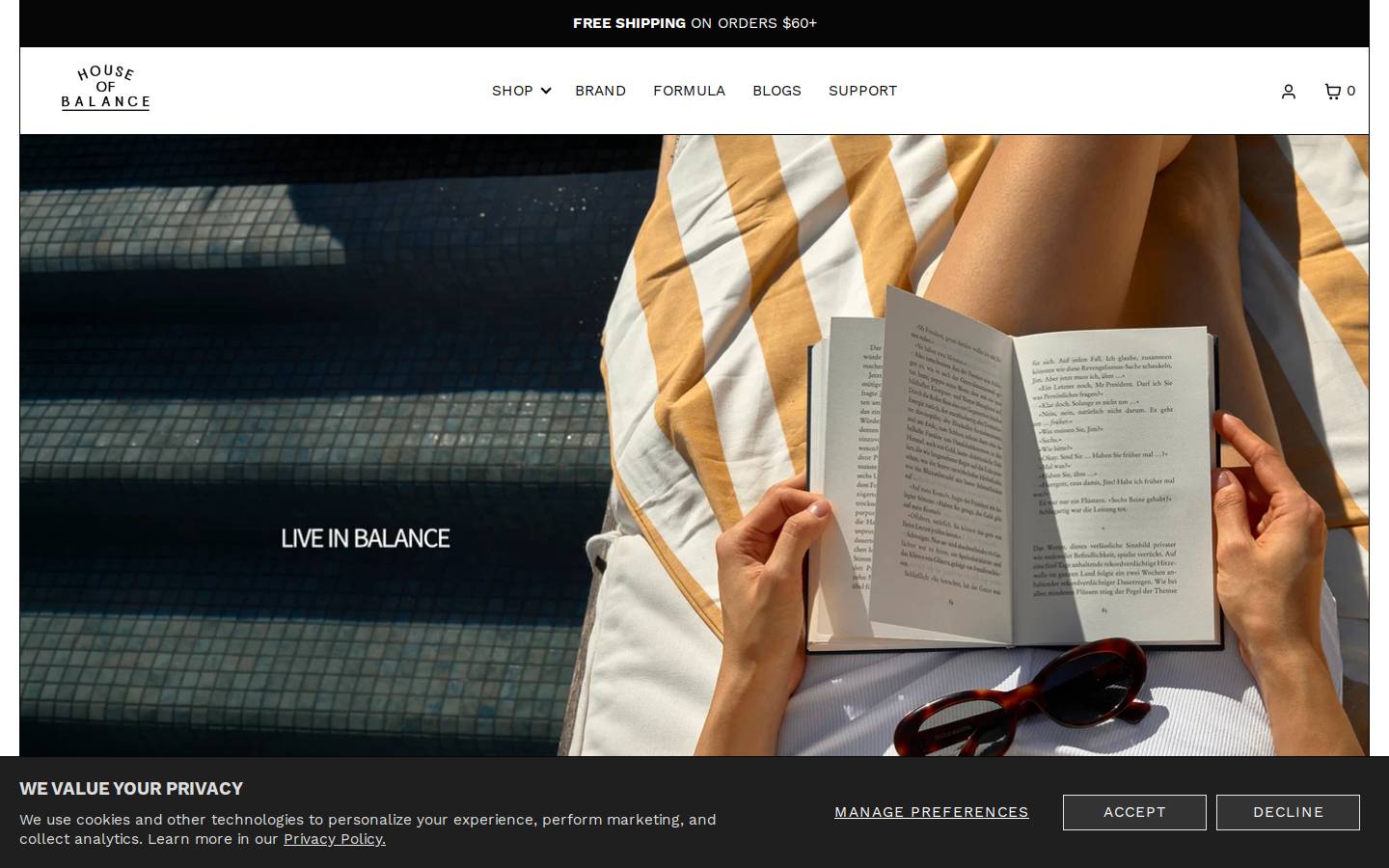 House of Balance homepage screenshot