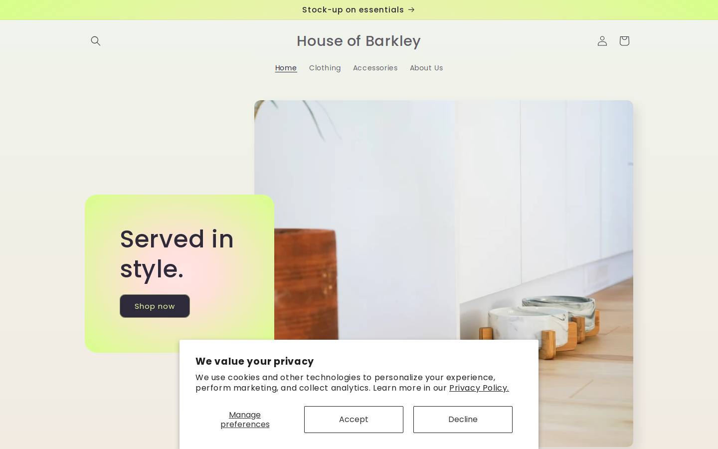 houseofbarkley.com homepage screenshot