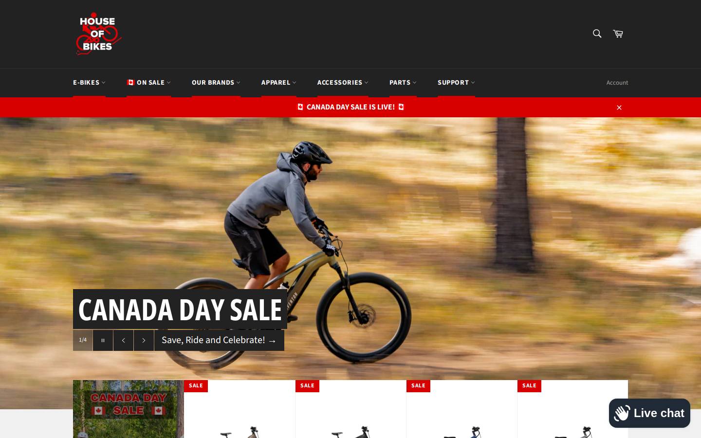 houseofbikes.com homepage screenshot