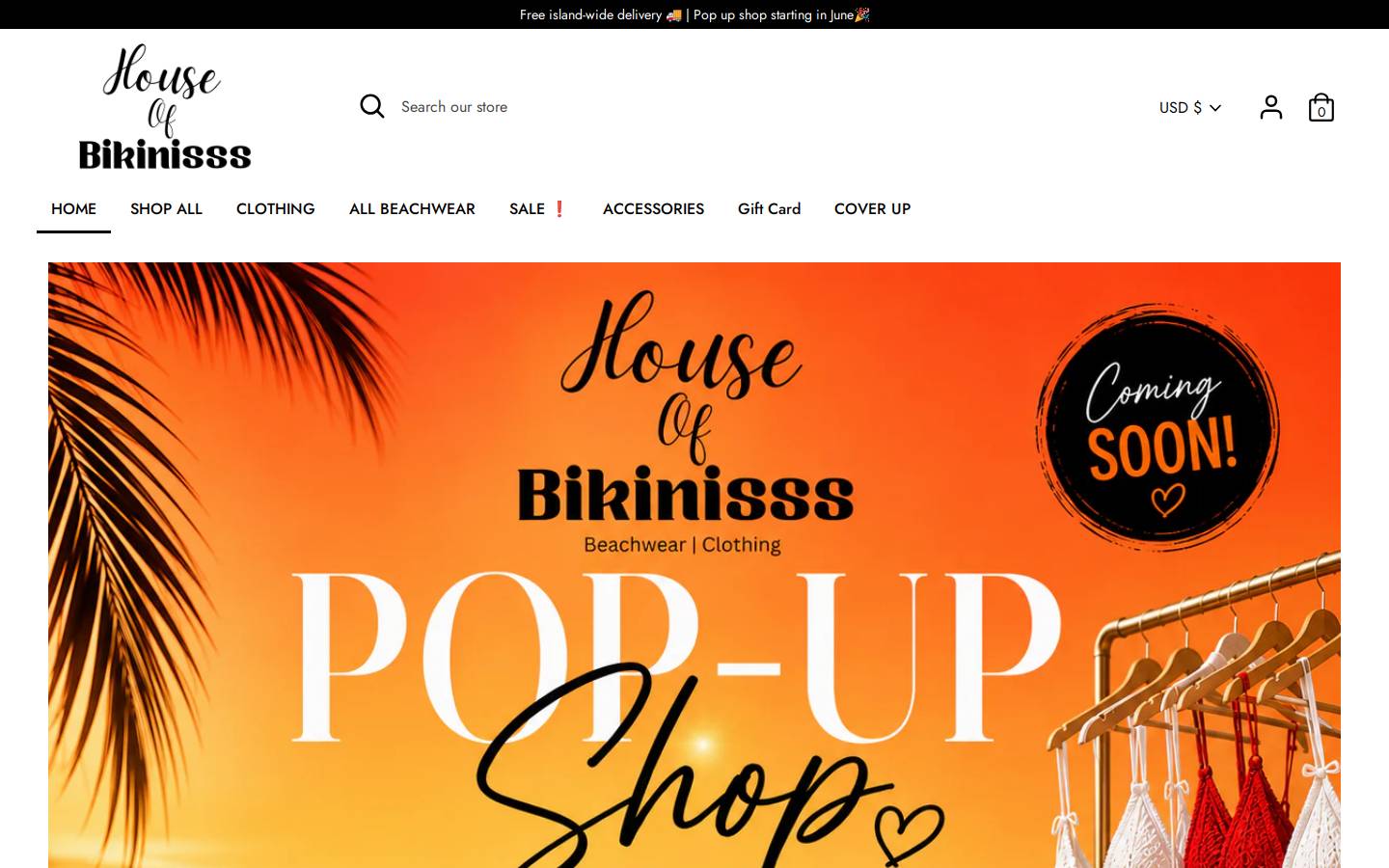 houseofbikinisss.com homepage screenshot