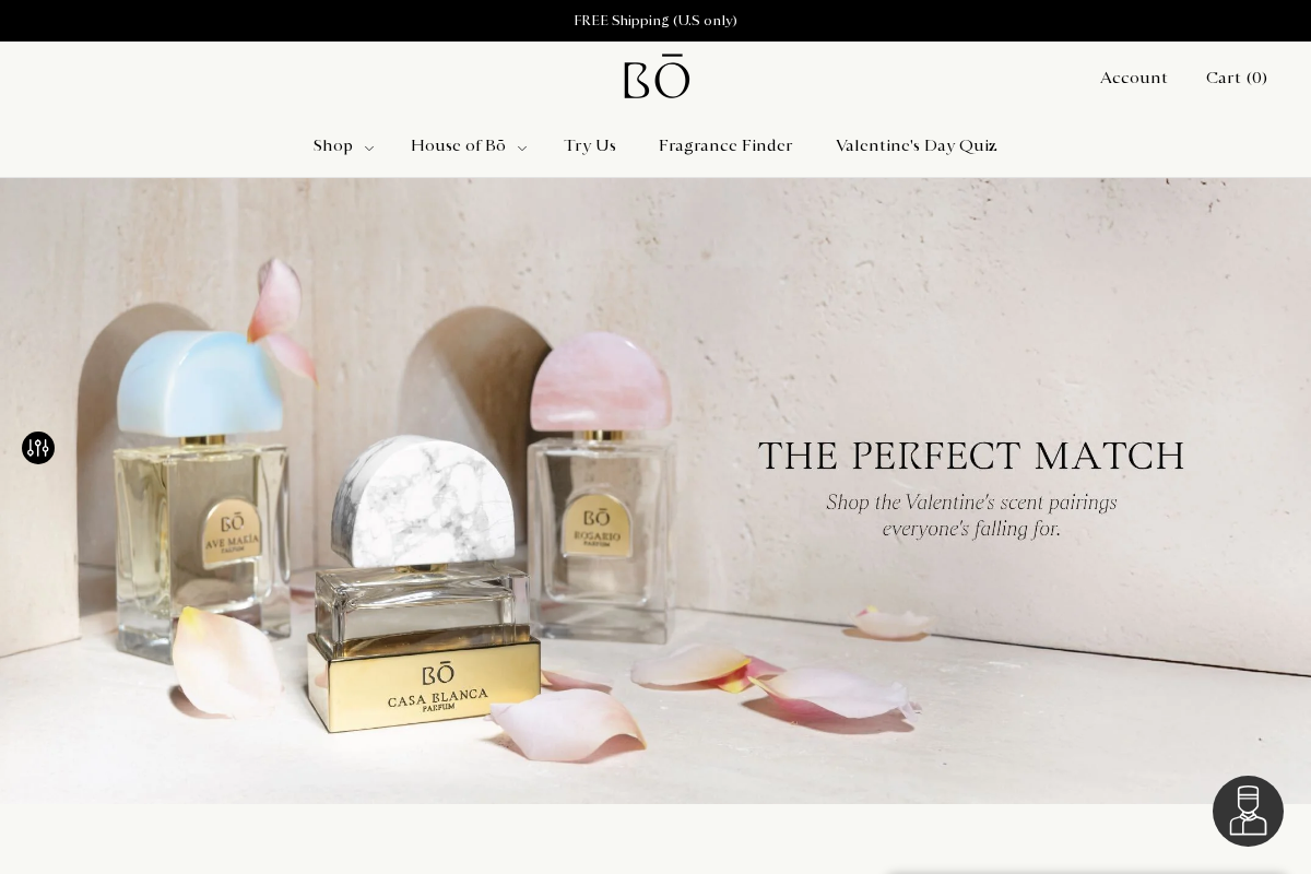 House of Bō Fragrances homepage screenshot