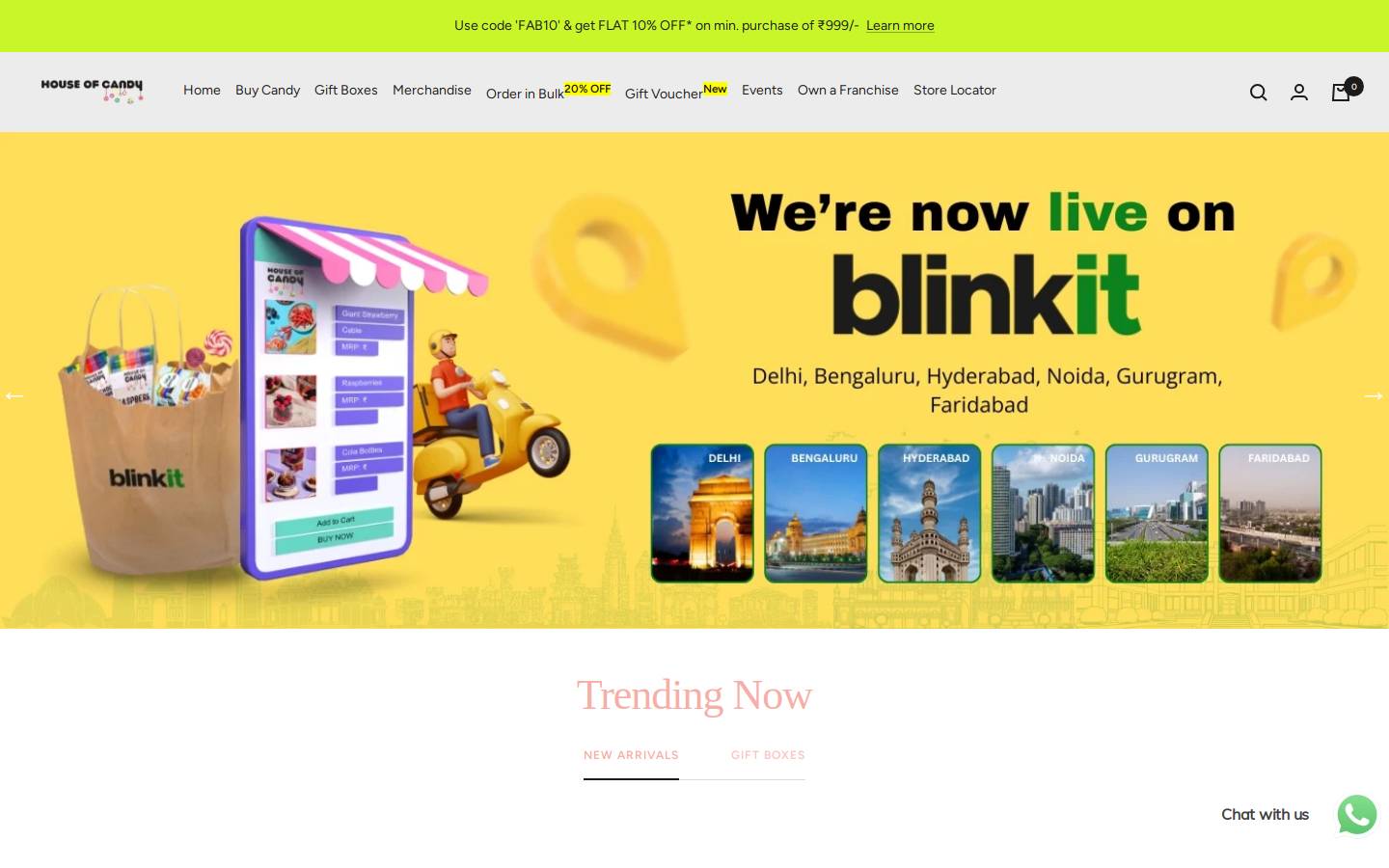 houseofcandy.in homepage screenshot