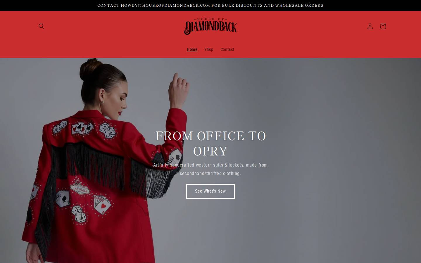 houseofdiamondback.com homepage screenshot
