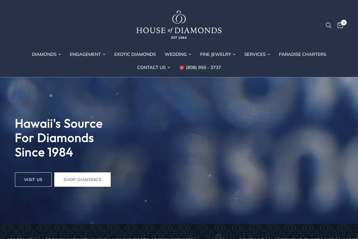 houseofdiamondshawaii.com homepage screenshot