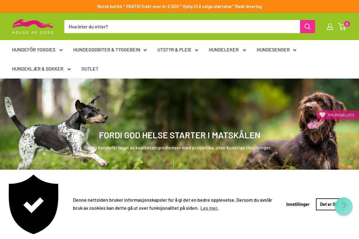 HouseofDogs.no homepage screenshot