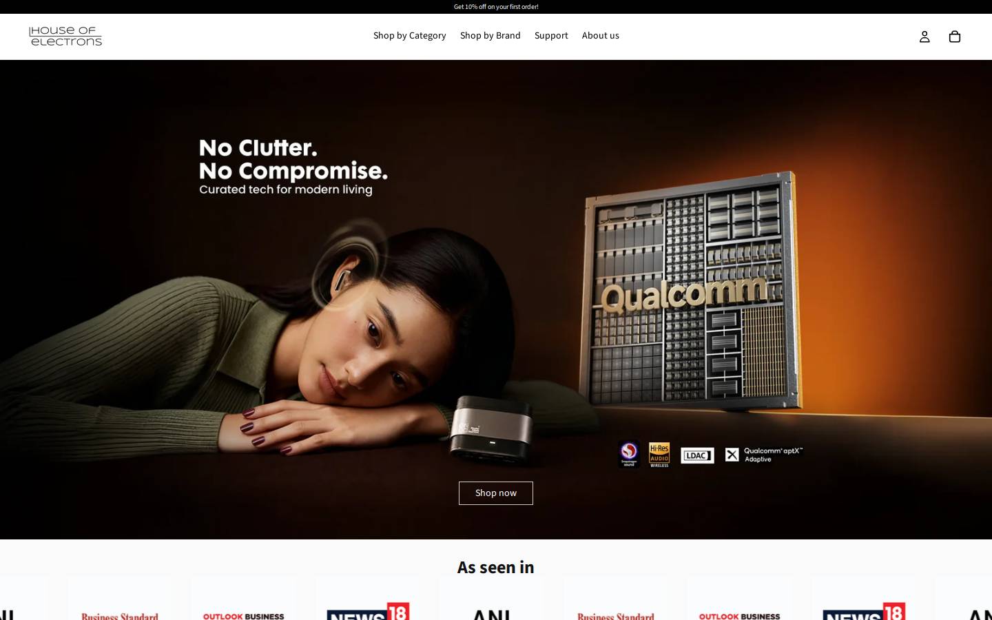 houseofelectrons.com homepage screenshot