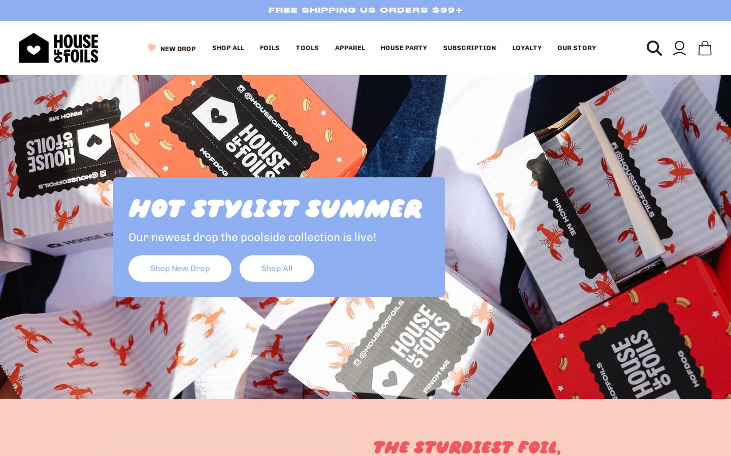 houseoffoils.com homepage screenshot
