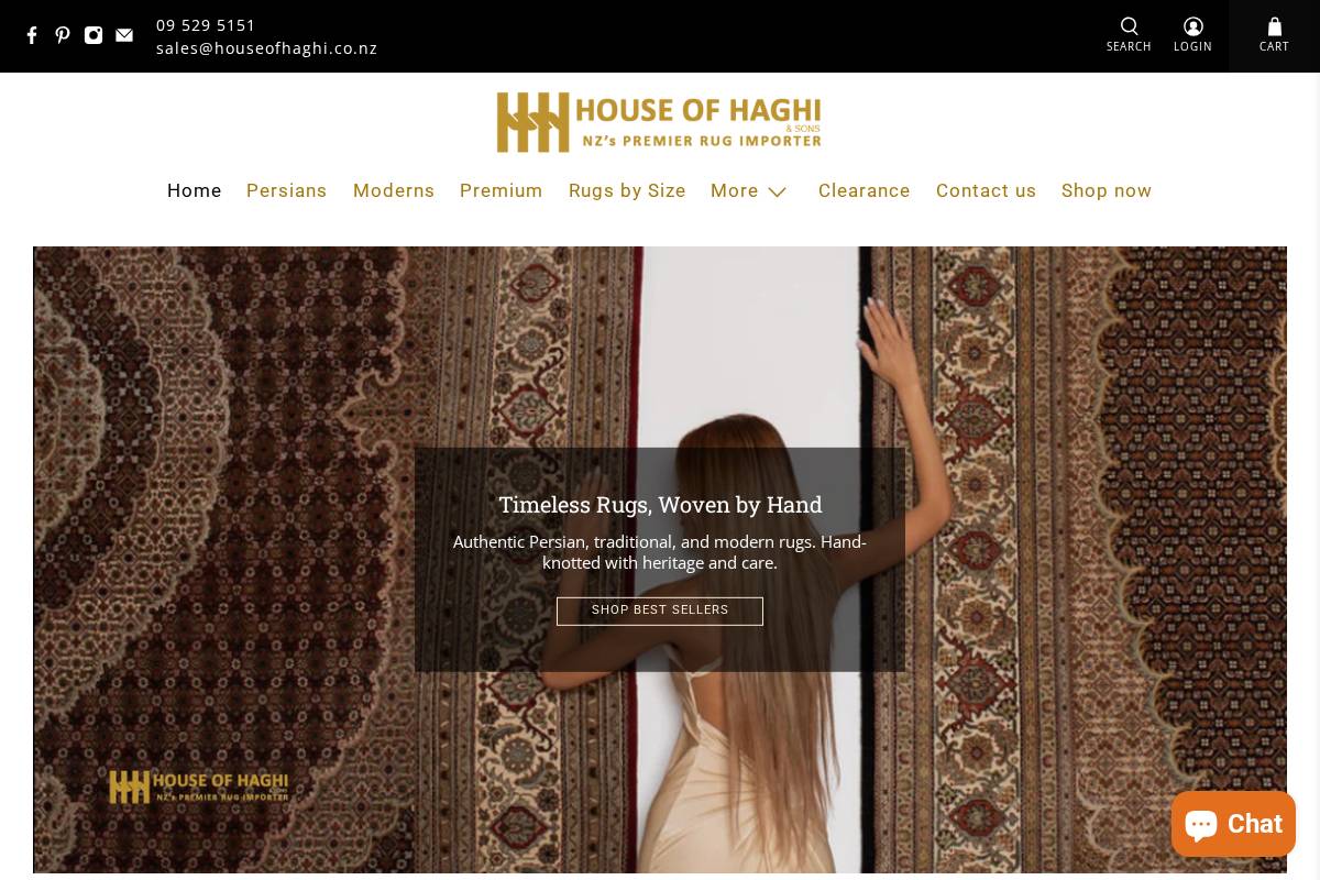 houseofhaghi.co.nz homepage screenshot